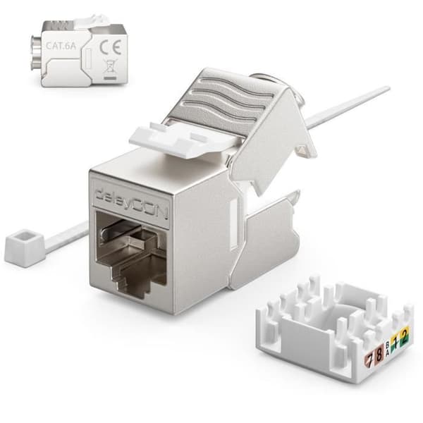 Modul Keystone - DELEYCON - CAT6a MINI - 10 Gbit/s - 500 MHz - Silver