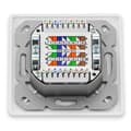 Miniatyrbild 4 av 4: deleyCON Nätverksbox CAT 6 Universal - 2x RJ45 Skärmade portar - Vit