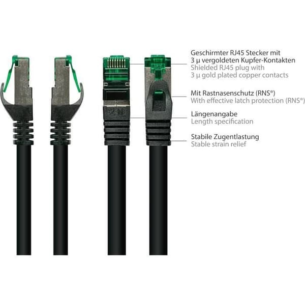 Nätverkskabel utomhus - GODA ANSLUTNINGAR - Cat6a - 10 gigabit - 60m - IP66 - S/FTP