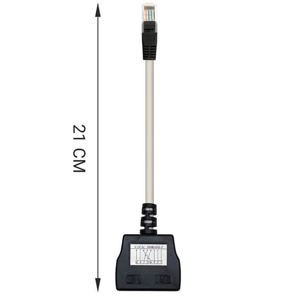 Waytex 35051 RJ45 nätverksdelare Cat 5E Ethernet splitter Oskärmad 1 hane till 2 honor