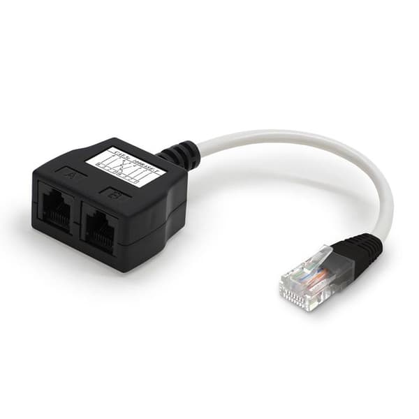 Waytex 35051 RJ45 nätverksdelare Cat 5E Ethernet splitter Oskärmad 1 hane till 2 honor