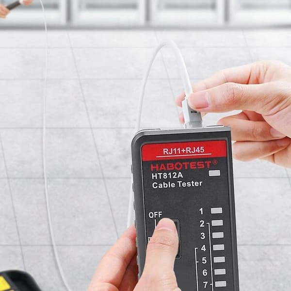 Testare av nätverkskablar RJ11 RJ45 LAN 8P 6P 4P 2P och mätning av skärmning