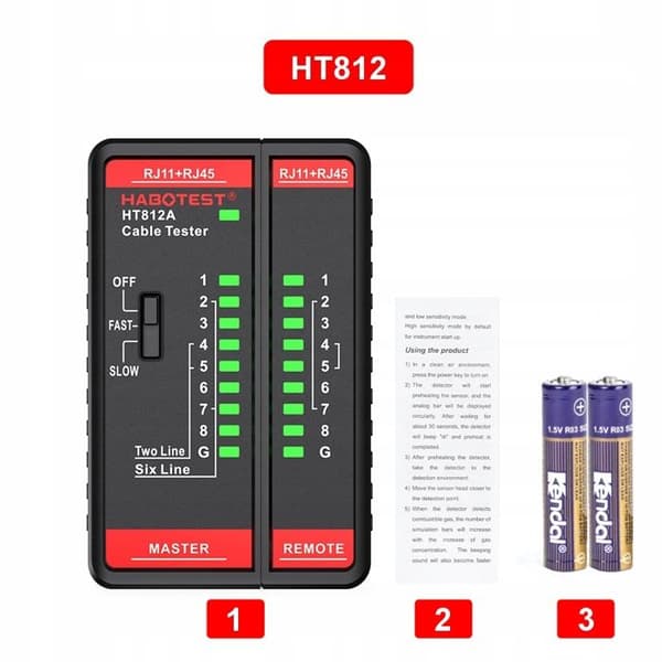 Testare av nätverkskablar RJ11 RJ45 LAN 8P 6P 4P 2P och mätning av skärmning
