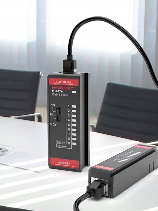 Testare av nätverkskablar RJ11 RJ45 LAN 8P 6P 4P 2P och mätning av skärmning
