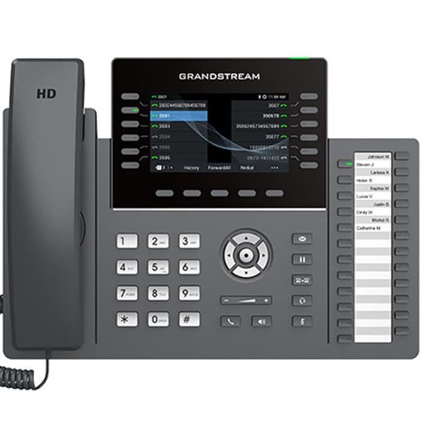 12-linjers professionell IP-telefon Svart