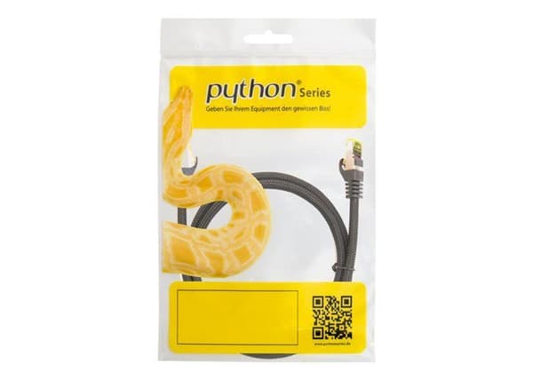 Python® serie - 8070PY-150S - Python patchkabel med Cat.7 råkabel S/FTP PiMF halogenfri 15m svart