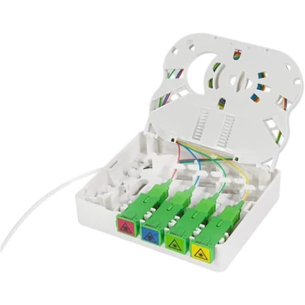 FTTH-skåp, 4x SC/APC, kabel 40 m, vit | CDON