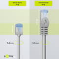 Miniatyrbild 4 av 4: GOOBAY Ethernetkabel Cat6a skärmad LSOH slim / ultra flexibel - grå 15cm