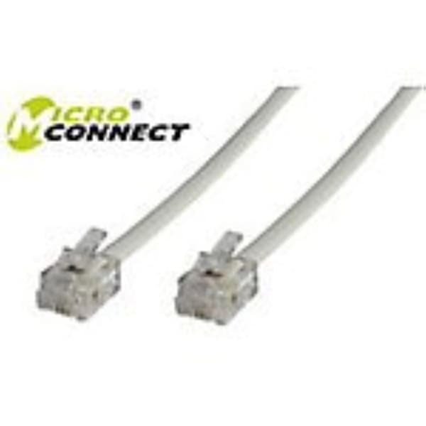 Microconnect - MPK105 - Modulär rak - Telefonkabel - RJ-11 (6-polig) (M) till RJ-11 (6-polig) (M) - 5 m