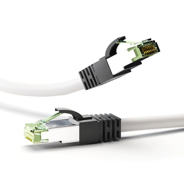goobay RJ-45(M) till RJ-45(M) Patch-sladd 50 cm SFTP, PiMF CAT 8.1 Halogenfri, gjuten, krokfri, blockerad vit