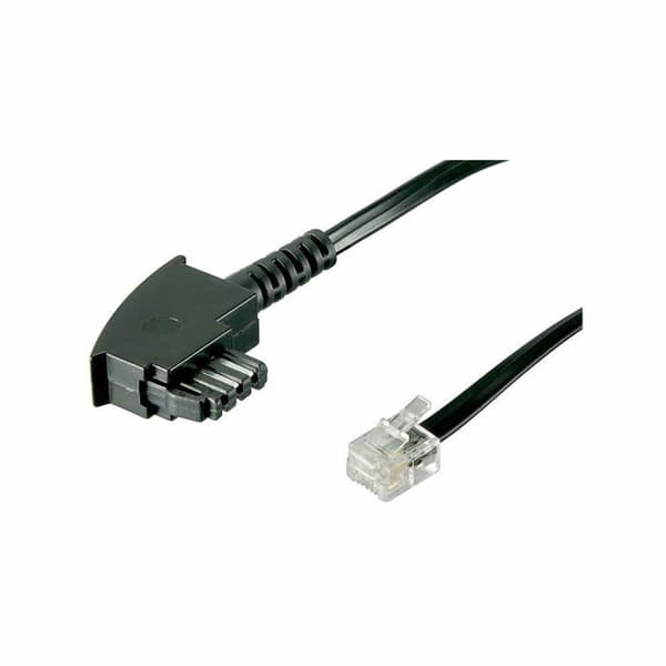 Goobay - 50940 - TAE-F anslutningskabel, International-Pin Out, 4 poler, svart, 10m längd