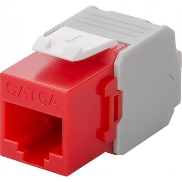 Nätverkskabel RJ45 UTP Keystone - Goobay - IWP-MD C6A - Cat6A - 500MHz - Röd