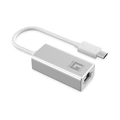USB-C till RJ45 Adapter 10-100-1000-0,15 M - LEVELONE - Nätverkskabel - Ethernet - Vit