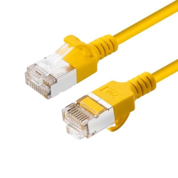 CAT6A U-FTP smal nätverkskabel - MICRO CONNECT - 0,50 m - LSZH - Gul