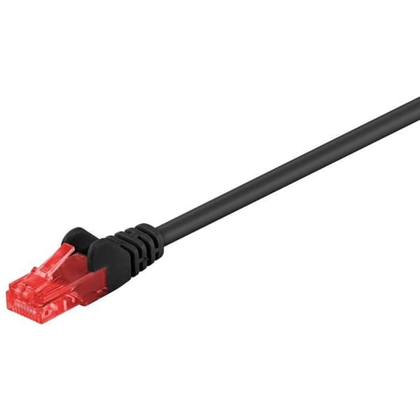 Nätverkskabel - GOOBAY - CAT 6 U/UTP - 15 m - Svart - Lämplig för Gigabit-nätverk