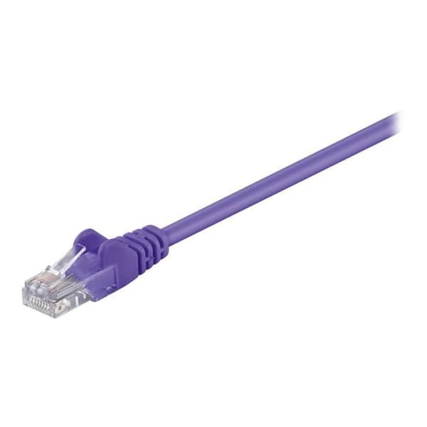 RJ-45 nätverkskabel 25 cm UTP CAT 5e gjuten, blockerad lila - MicroConnect