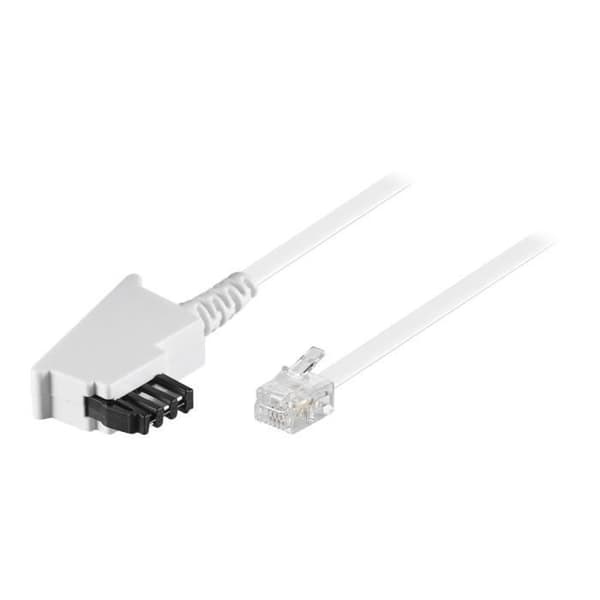 goobay TAE-F (M) telefonkabel för RJ-11/RJ-14 (M) 6 m platt vit