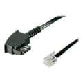 Miniatyrbild 1 av 2: goobay TAE-F (M) telefonkabel för RJ-11/RJ-14 (M) 3 m platt svart