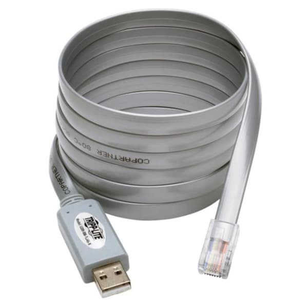 Tripp Lite USB till RJ45 Cisco Serial Rollover-kabel, USB Typ-A till RJ45 M-M, 6 fot - Seriell adapter - USB - grå..