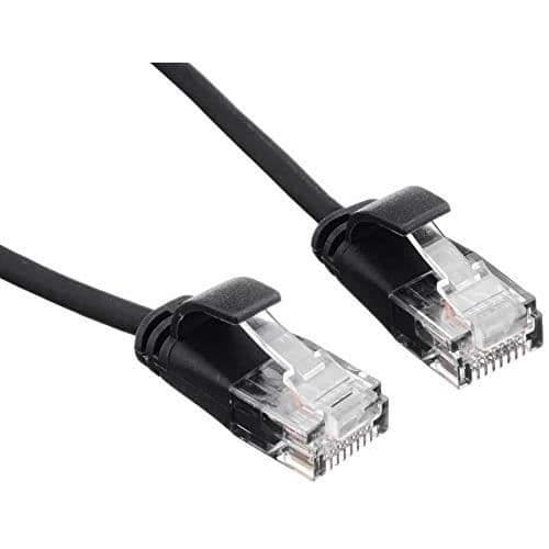 Nätverkskabel - ROLINE - UTP C6A patchkabel - LSOH - Smal - Svart