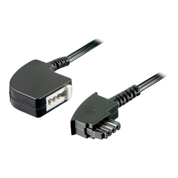 Telefonkabelförlängning - goobay - TAE-F (F) för TAE-F (M) - 3 m - svart