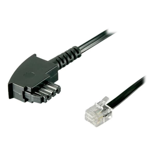 goobay telefonkabel - RJ-11 (M) till TAE-F (M) - 6 m - CCAW-ledare - Svart