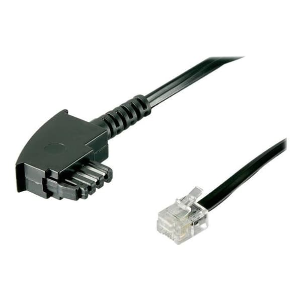 goobay platt telefonkabel - RJ-11/RJ-14 (M) till TAE-F (M) - 3 m - svart
