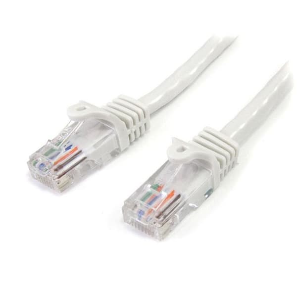STARTECH 1m Hookless Cat5e UTP Nätverkskabel - M / M - Vit