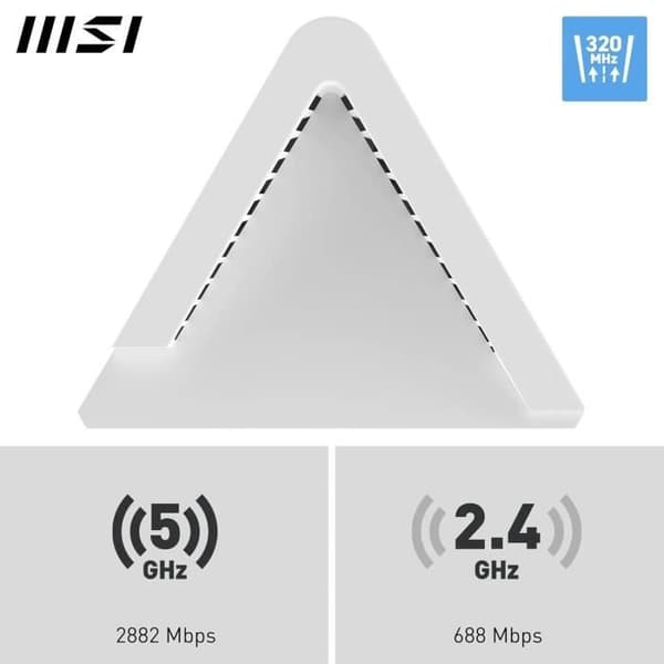 Nätverksystem med mesh - MSI - Roamii BE Lite - WiFi 7 - 3600 Mbps - Föräldrakontroll