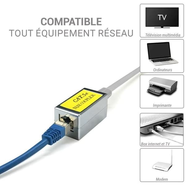 Skärmad RJ45 hona Cat 5e koppling nätverksförlängare Ethernet koppling kompatibla LAN-kablar och nätverkskablar