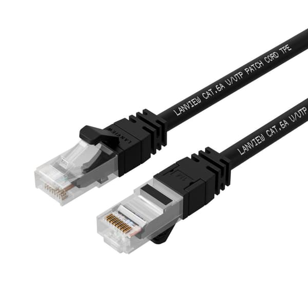 Lanview CAT6A UTP-kabel 25m Svart LSZH, Hög Flexibilitet, LV-UTP6A25B