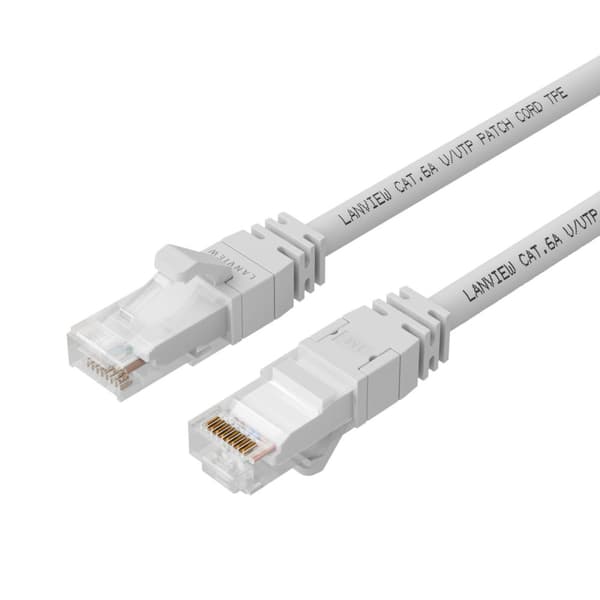 Lanview Patchkabel CAT6A UTP 1m LSZH Hvid, Høj Fleksibilitet, LV-UTP6A01W