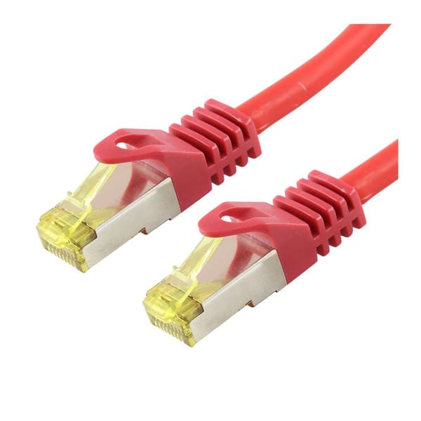 Ammattimainen LOGON-kytkentäkaapeli SFTP/AWG26/LSOH 10m - CAT6A 500MHz - punainen, TCR6ASS100R