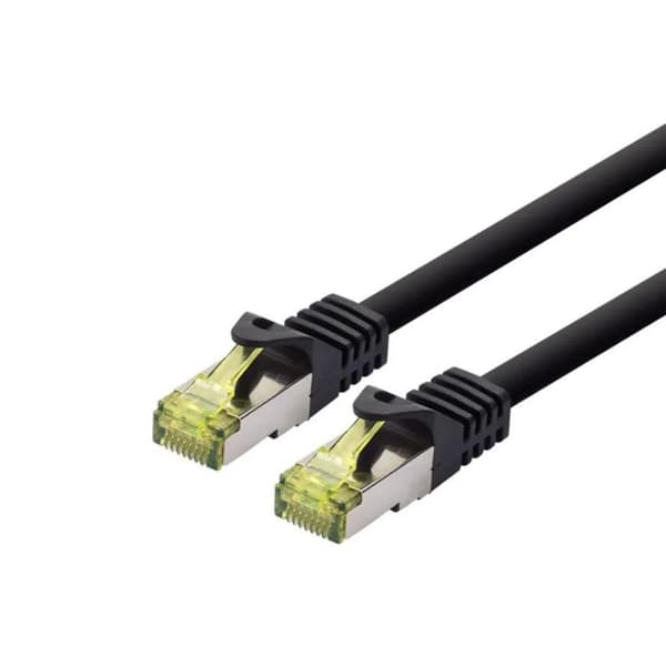 Logon S/FTP CAT6A 500MHz LSOH -kytkentäkaapeli, musta 7m, TCR6ASS070BL