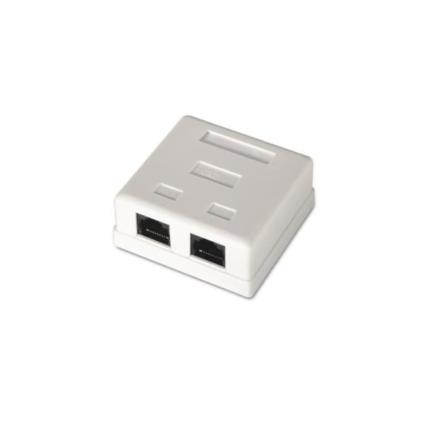 ROSETA DE SUPERFICIE AISENS RJ45 CAT.6 UTP 2 TOMAS BLANCO