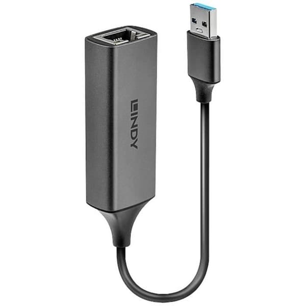 Nätverksadapter - LINDY - USB 3.2 - 5 GBit/s - RJ45 - Gigabit-LAN Silver