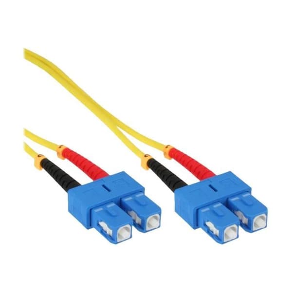 Anslutningskabel - InLine - SC (M) - 1 m - Fiberoptik OS2 - Gul - Halogenfri