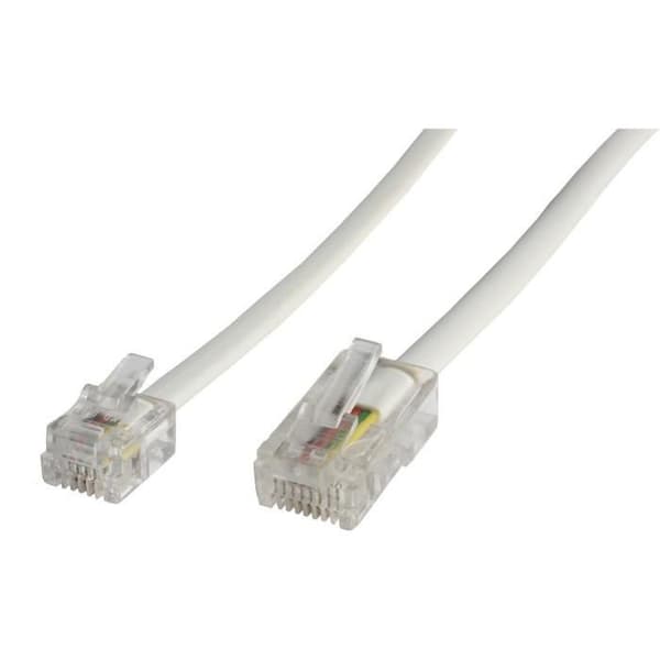Nätverkskabel - MICRO CONNECT - RJ11-RJ45 6M M/M Vit - 6P/4C-8P/4C