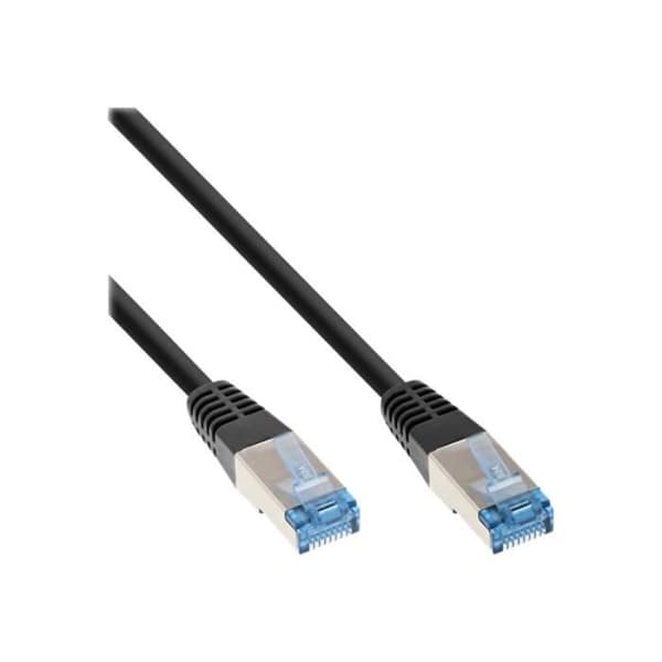 RJ-45 (M) patchkabel för RJ-45 (M) 1,5 m SFTP, PiMF CAT 6a utomhus, rund, blockerad svart - INLINE