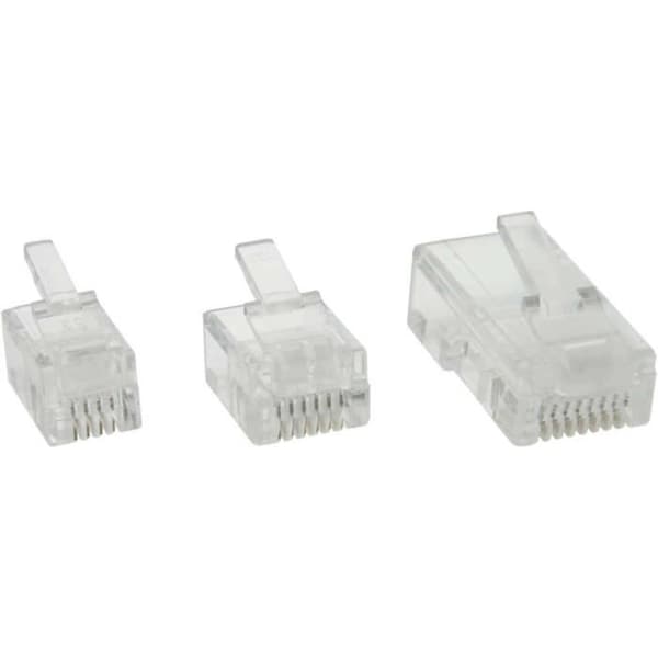 Modulär koppling - InLine® - RJ11 - 6P4C - 10 stycken - För rund kabel