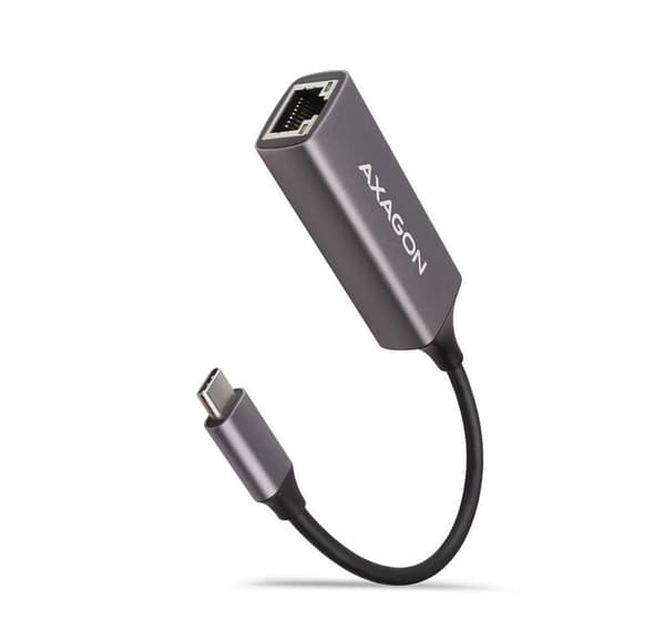 AXAGON, ADE-TRC Kompakti alumiininen USB-C 3.2 Gen 1 Gigabit Ethernet 10/100/1000Mbit sovitin automaattisella asennuksella Harmaa
