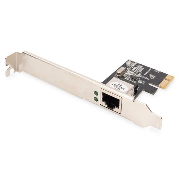Digitus, Gigabit Ethernet PCI Express-kort 32-bitars, lågprofilfäste, Realtek RTL8111H, DN-10130-1 Svart