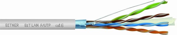 FTP-kaapeli 4X2X0.54 (23AWG) cat. 6 350MHz PVC-suojattu Bitner TI0048