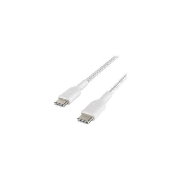BELKIN - kabel - FLÄTAD C-C 2.0 1M, WHT - FLÄTAD