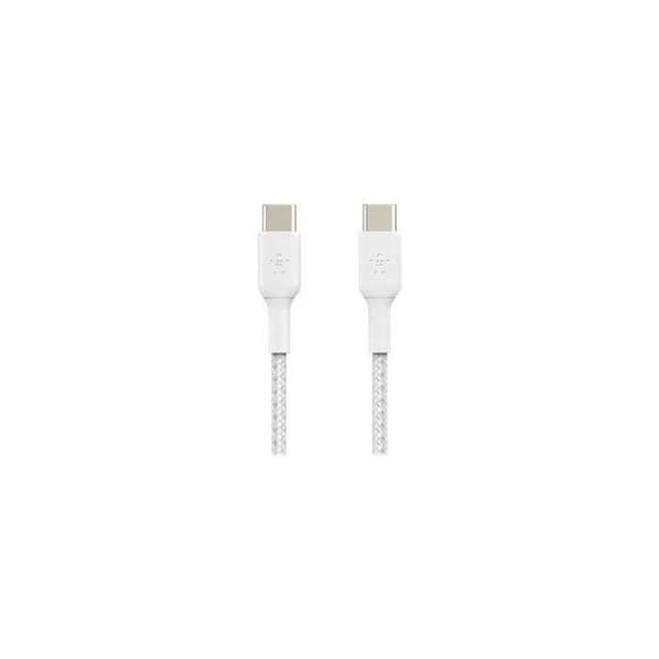 BELKIN - kabel - FLÄTAD C-C 2.0 1M, WHT - FLÄTAD
