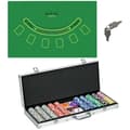 Miniatyrbild 6 av 7: Rootz Casino Tillbehör - Chips Poker Set - Chips Poker Chip Case - Inklusive matta - 500 marker - Set för 9-10 spelare - Silver - 56L x 23,5W x 6,5H c