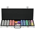 Miniatyrbild 1 av 7: Rootz Casino Tillbehör - Chips Poker Set - Chips Poker Chip Case - Inklusive matta - 500 marker - Set för 9-10 spelare - Silver - 56L x 23,5W x 6,5H c