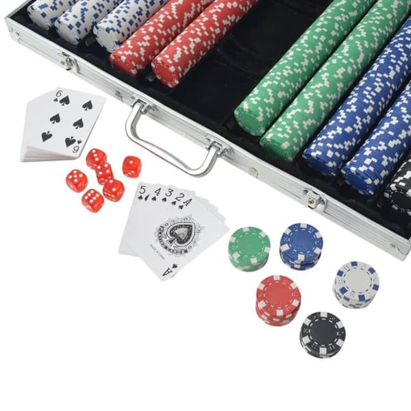 vidaXL Pokerset med 1000 marker aluminium