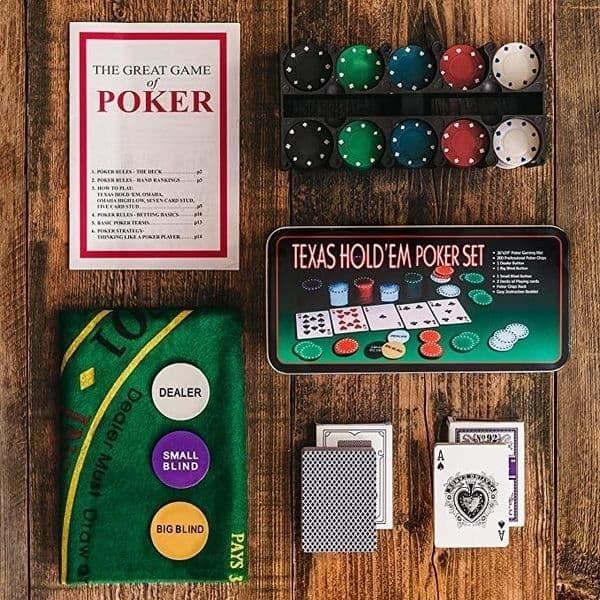 Pokerspellåda 200 marker med matta och kort kortspel