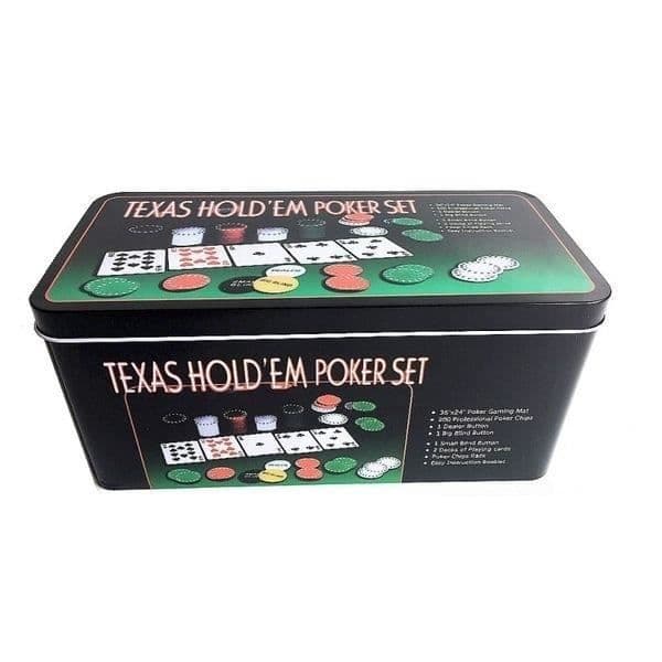 Pokerspellåda 200 marker med matta och kort kortspel